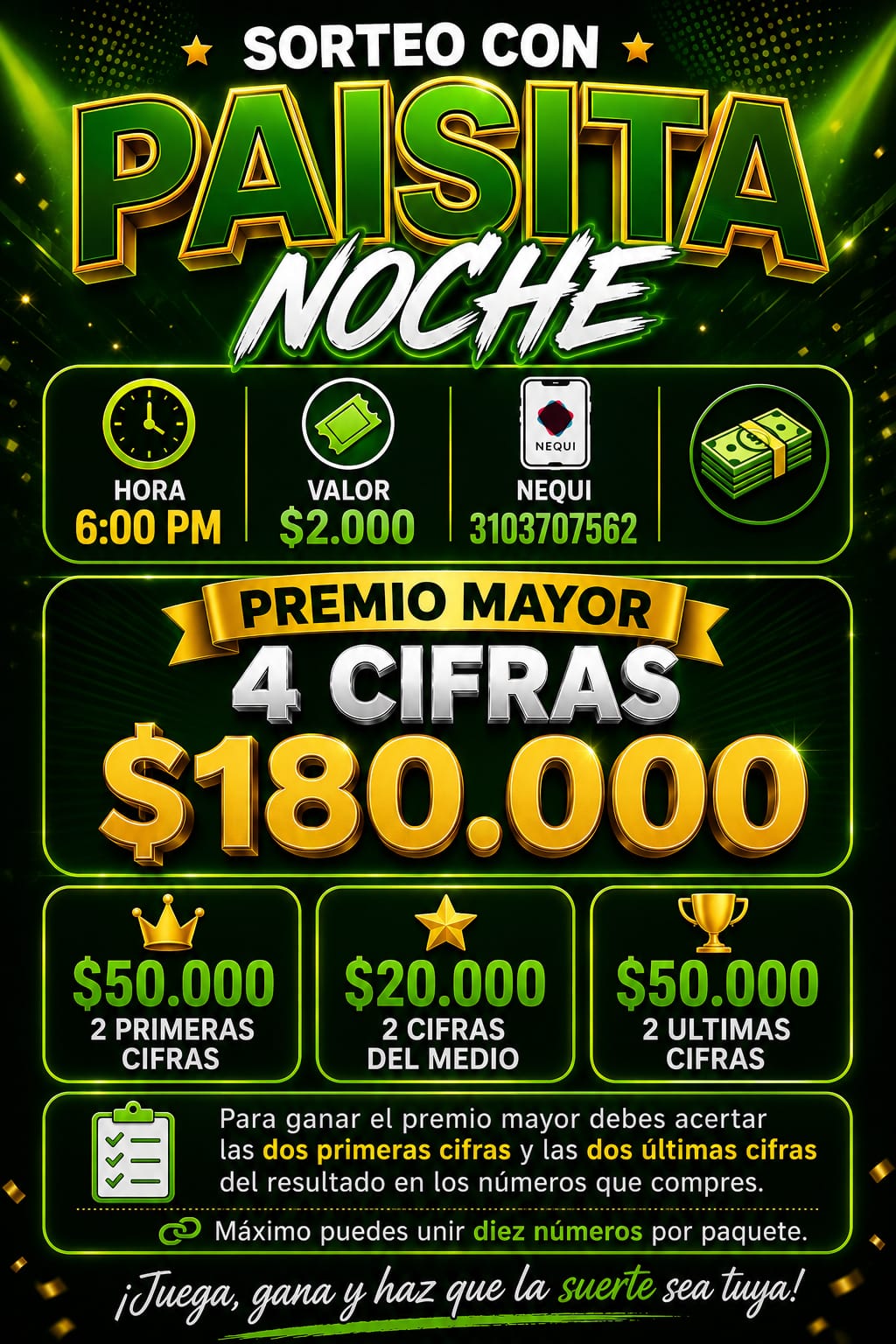 Sorteo con Paisita Noche